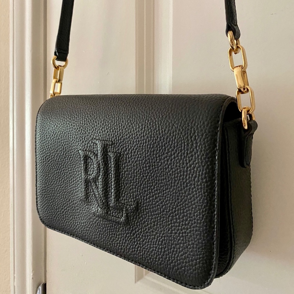 Lauren Ralph Lauren black leather crossbody bag
